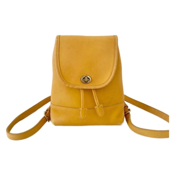 Coach Vintage 9960 Daypack In Canary Yellow Leather USA main image 8